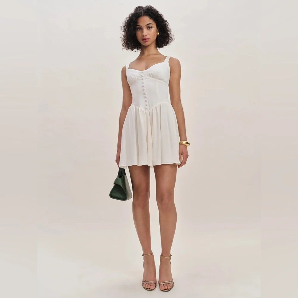 NWT Reformation Wynn Dress Ivory - Size 4 - Picture 1 of 3